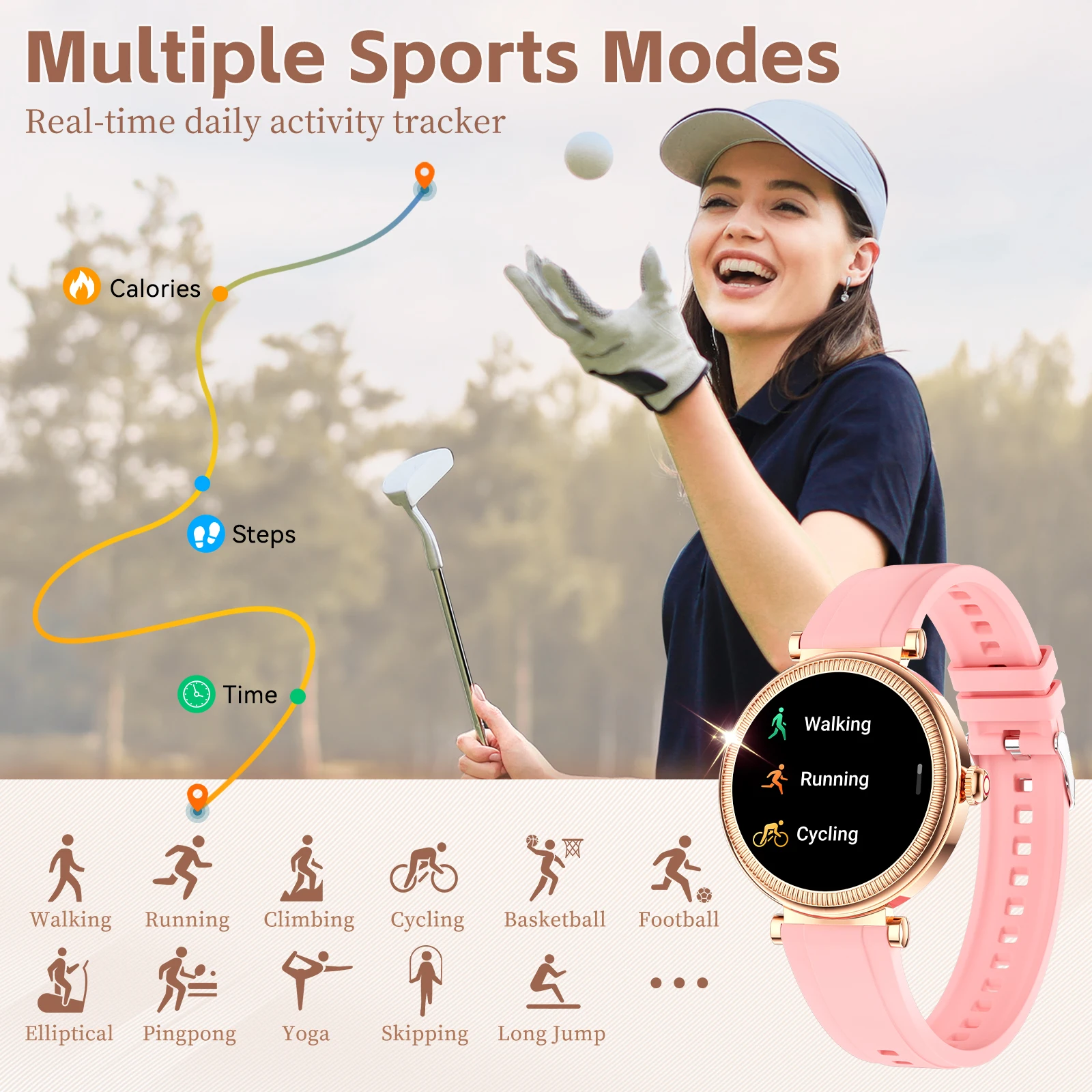 Smartwatch Für Damen Mit Telefonfunktion Und Fitness-tracker_voghion.com