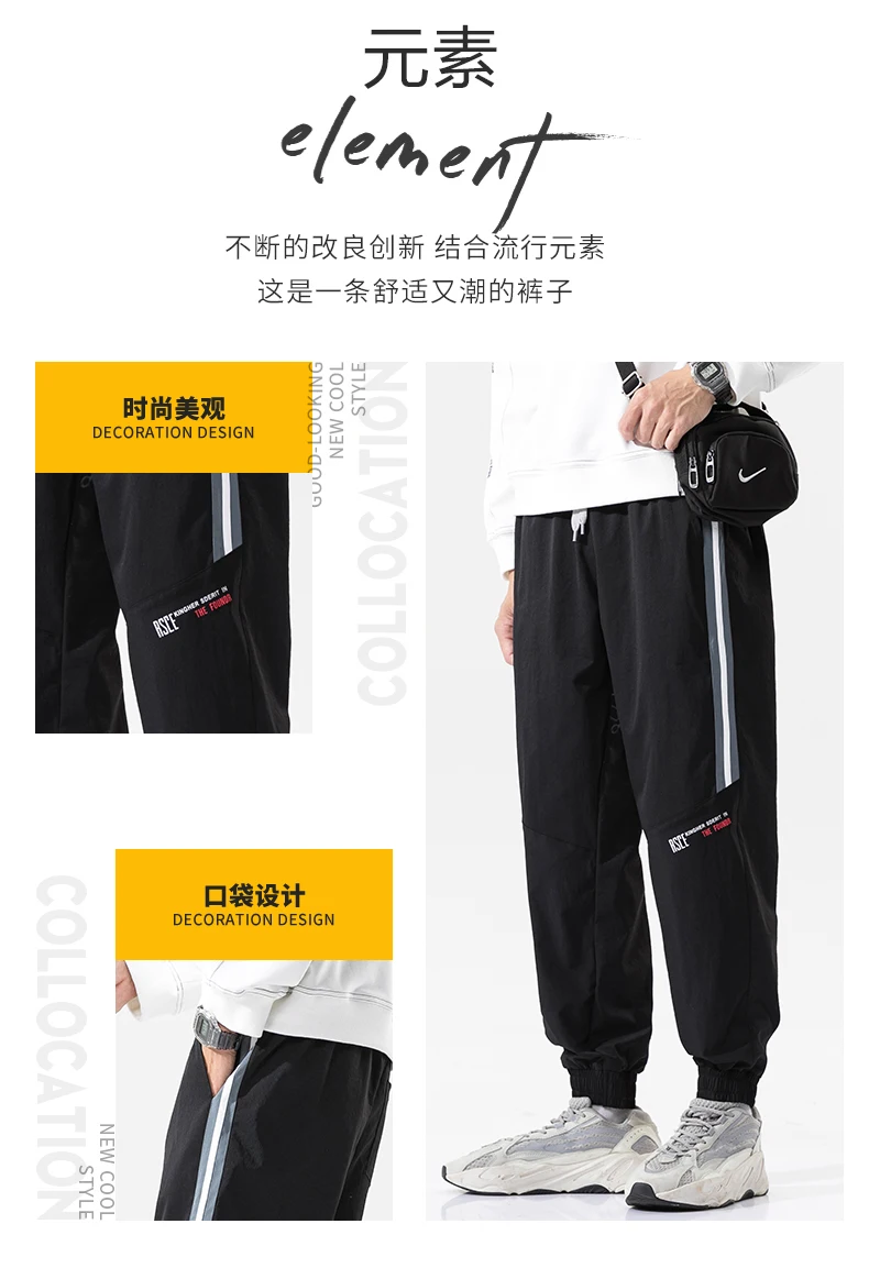 Description Picture 3 of itemcasual pants for men loose fitting Korean version trendy leggings work clothes cropped pants trendy long