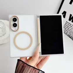 VanTaCase Matte Frosted Magnetic Ring Case - Semi - Transparent Slim Protective Cover - Galaxy Z Fold 8 Ultra (Gold)