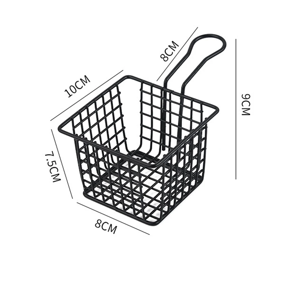 

Wire Basket Chips Basket French Fries Basket Mini Stainless Steel Strainers 8pcs Creative Deep Fried Snack Basket