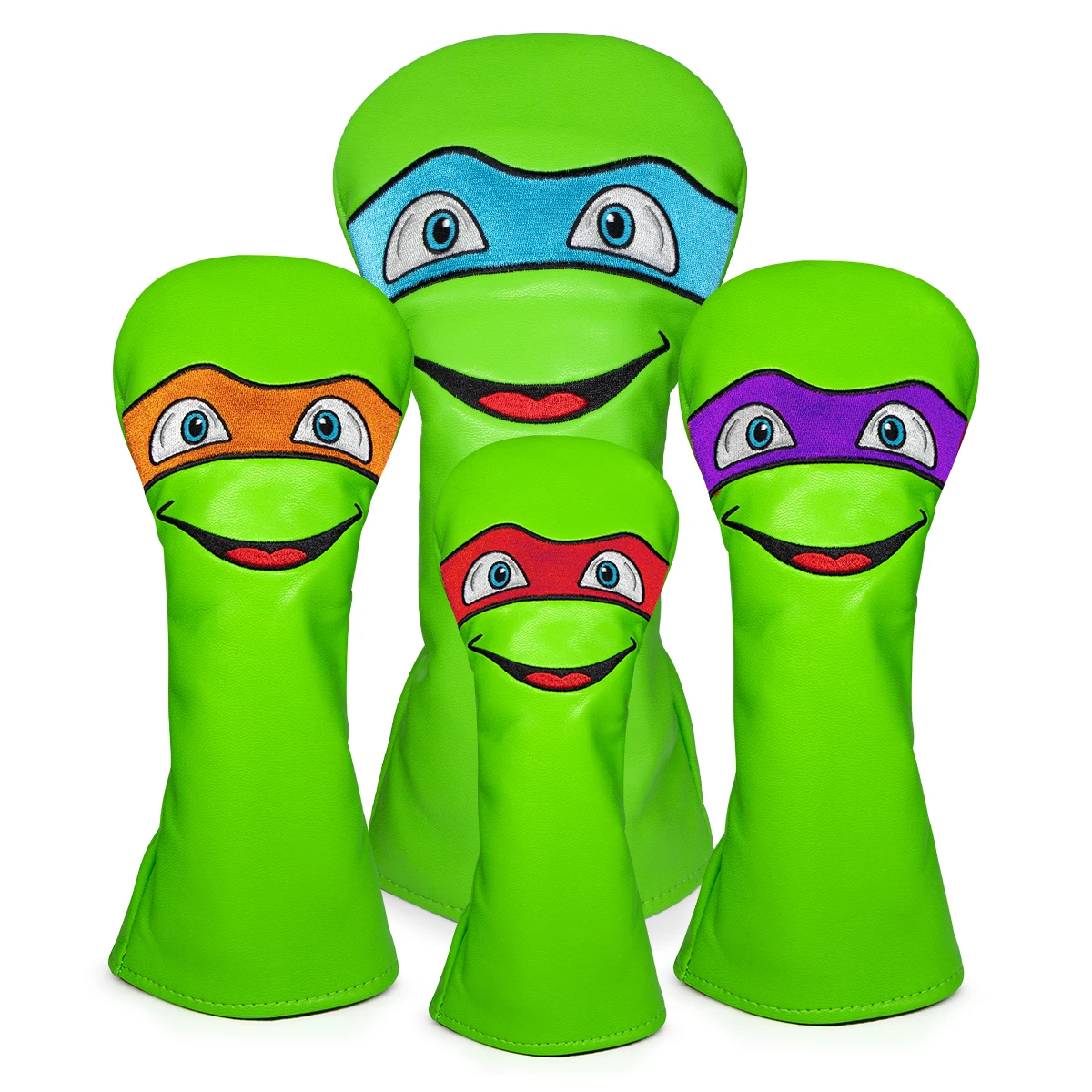 Cute Ninja Turtles Golf Wood Headcovers Green Premium Leather for Driver Fairway Hybrid Golf