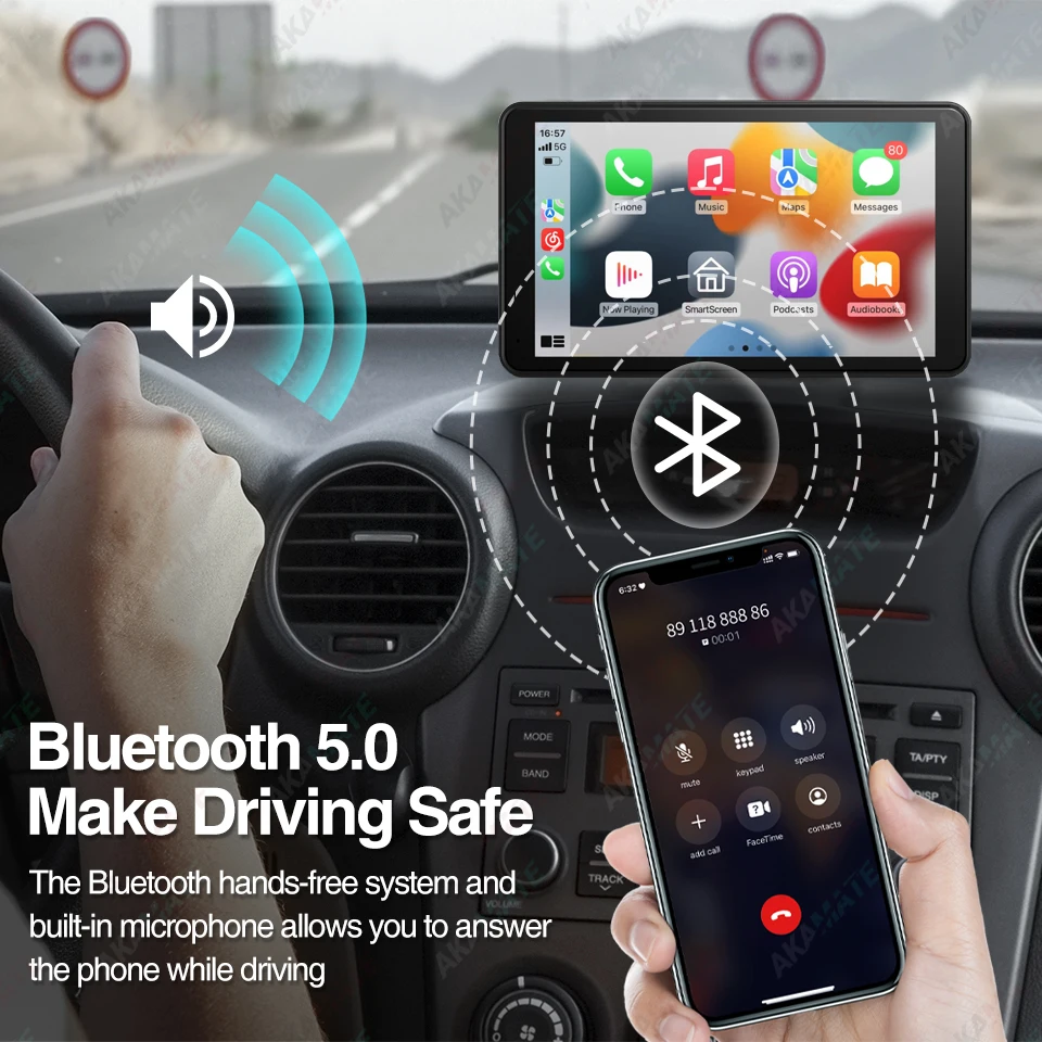 9-дюймовый мультимедийный плеер, универсальный монитор CarPlay, Android,  Bluetooth, AUX, музыка, поддержка SD-карт, воспроизведение MP3, MP4 |  AliExpress