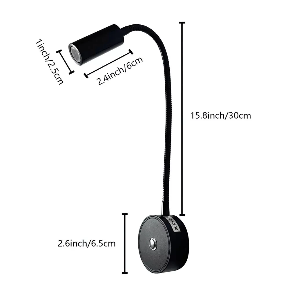 DC12V 24V RV Dimmable Reading Lamp with Type C USB Charger,Touch Switch 2 USB Charging Ports LED Light for Boat Camper Van Trail 6