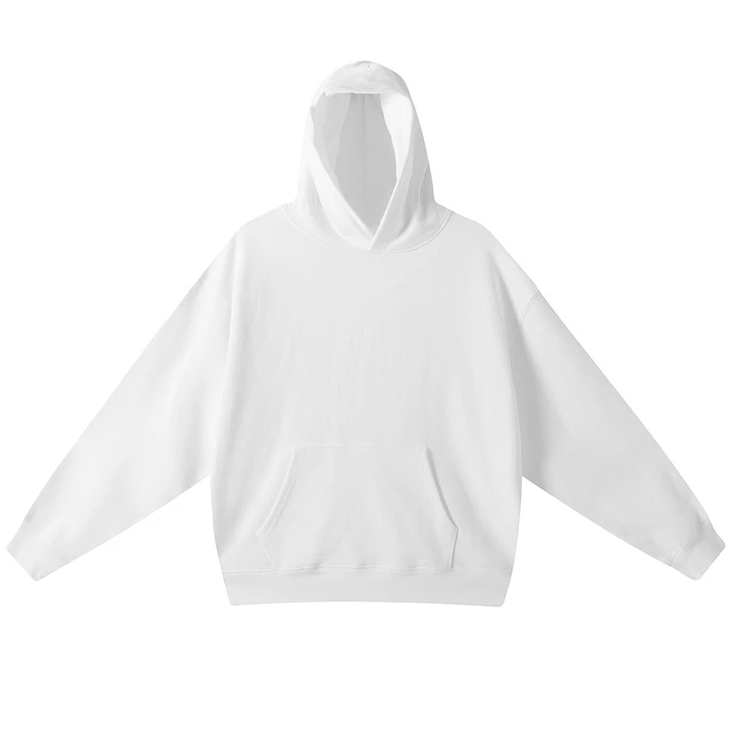 2025 Son Moda Düz Renk Bol ve Nefes Alabilen Sokak Modası Retro Erkek Bisiklet Yaka Pamuklu Çok Yönlü Kapüşonlu Sweatshirt