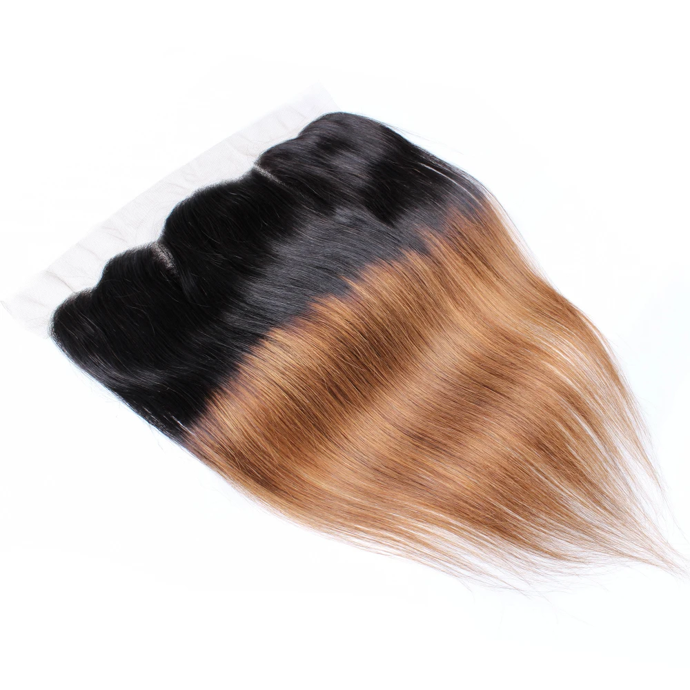 Colored Straight Hair 13x4 Lace Frontal PrePlucked Transparent Lace Closure Remy Human Hair Blonde 613 P4/27 Natural Color Testa human hair closure,human hair lace product,human hair frontal