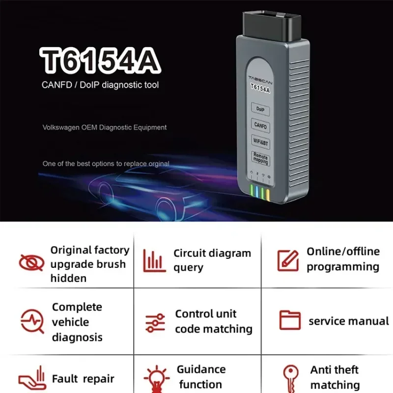 A + EUCLEIA T6154A поддержка CANFD для Volkswagen Audi Skoda особая поддержка проверки ODIS11 инженер 16 can pk VNCI 6154 5054A