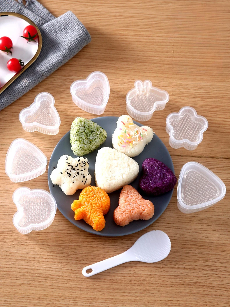 Description Picture 3 of itemCartoon Children Rice and Vegetable Roll Mould Triangle Seaweed Rice Balls DIY Tools Roll Food Sushi Maker Food Grade Rice Mold