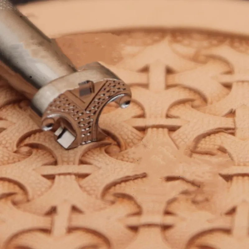 Leather Carving Seal KJ612 Armor Pattern 304 Stainless Steel Puncher Logo Seal Leather Metal Stamping Process Tool 12x8mm number letter stamp set leather craft stamps alphabet number stamp set