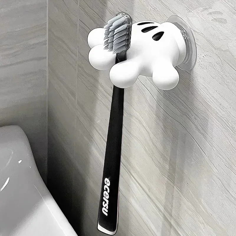 Toothbrush Holder Toothbrush Holder Mickey Palm Cute Bathroom Towel Suction Cup Multi-function Hook Traceless Hook Data Cable Winder