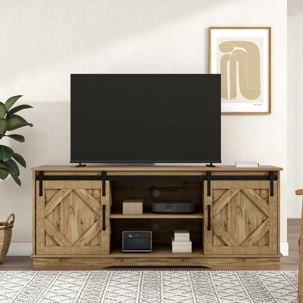 Moderner 150 x 40 x 60 cm großer TV-Schrank – klassische Schiebetüren + verstellbare Regale, multifunktionales Entertainment-Center-Sideboard – Detail 26