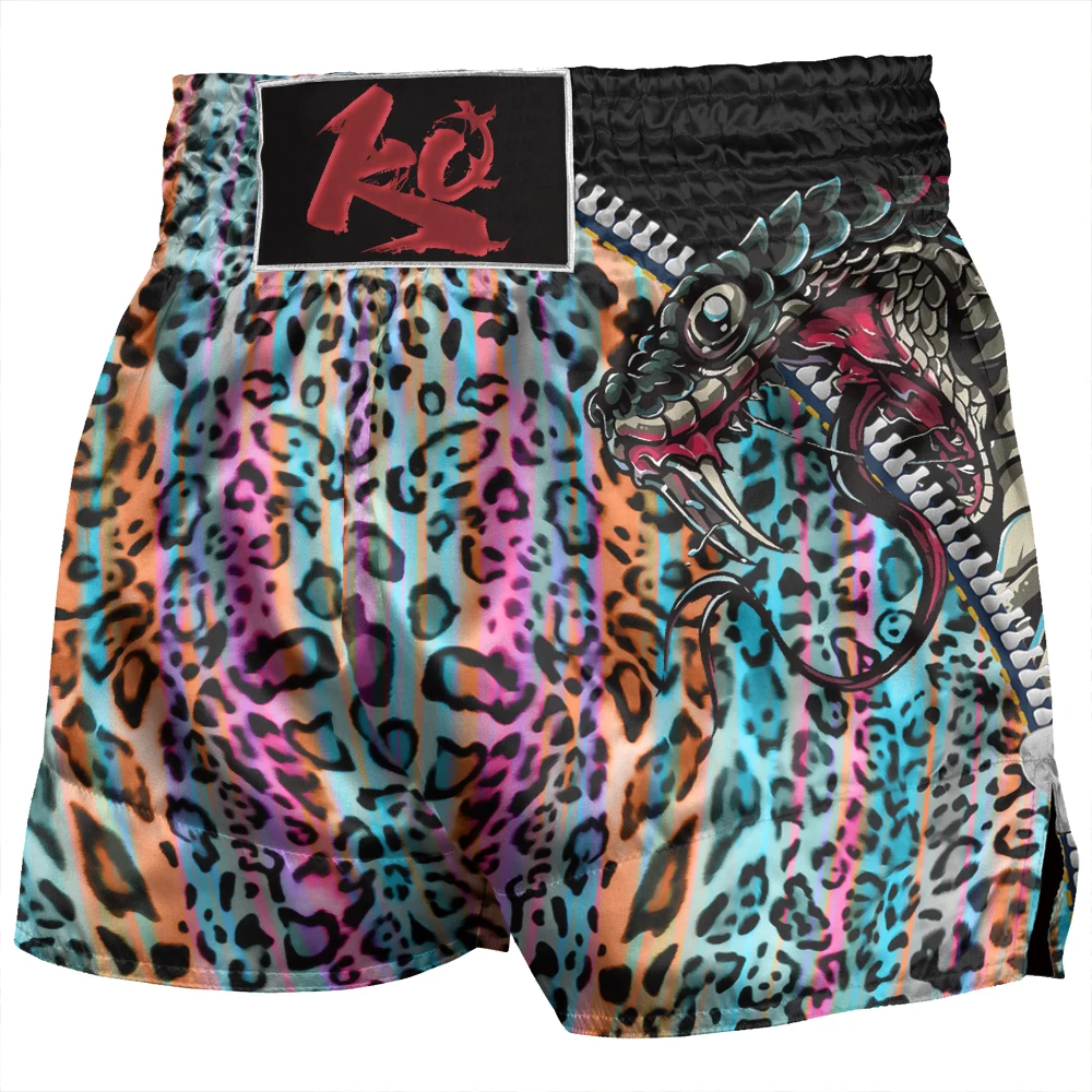 Men Muay Thai Boxing Shorts Leopard Viper Panda MMA BJJ Trunks 3