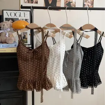 Abbigliamento Donna Estivo, Top Casual alla Moda con Pois o Tinta Unita, Stile Giovanile e Sottile
