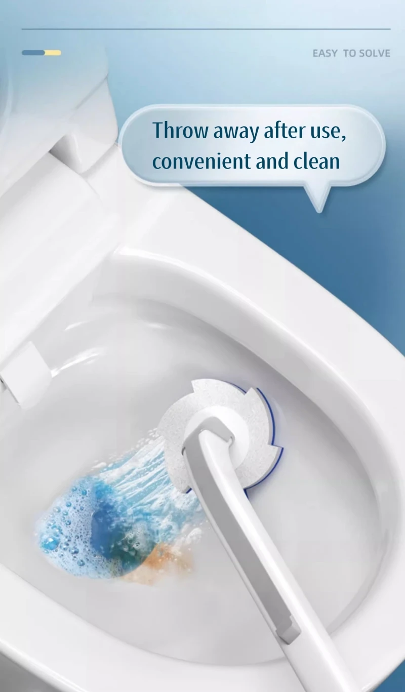 Description Picture 3 of itemDisposable Toilet Brush Set Toilet Bowl Cleaning Kit Cleaners with Refills Floorstand Cleaning Tool for Bathroom Wc Accessories
