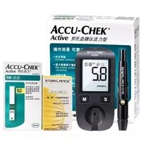 Appareil de mesure du glucose sanguin Roche ACCU Chek Active, bandelettes de test, lancettes, kits de glucomètre pour diabète 3