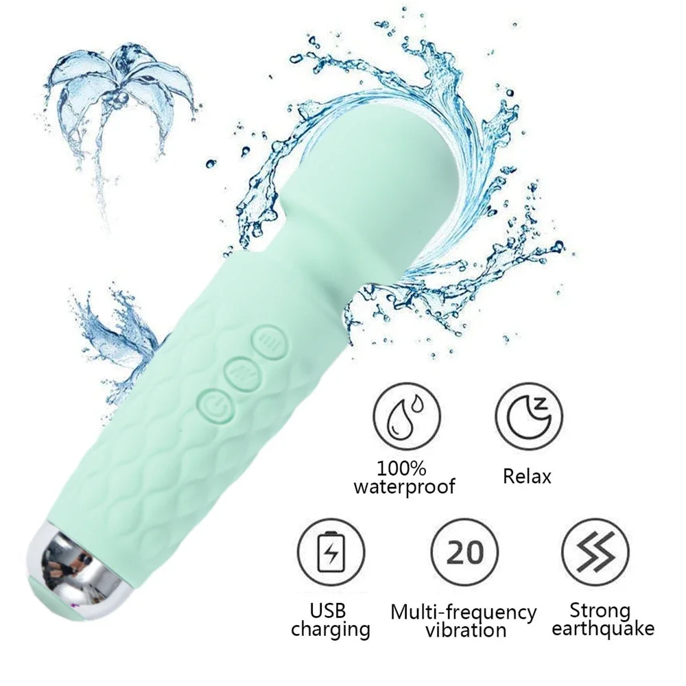 Upgraded Mini Vibrator 20 Modes Strong Vibration Usb Charging Handheld Wand Massager for Women