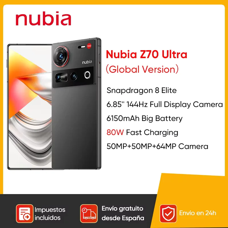 Nubia Z70 Ultra Smartphone 5G 6.85'' 144Hz Full Display Camera 6150mAh Battery IP68 Waterproof NFC Global Version 100% New 1