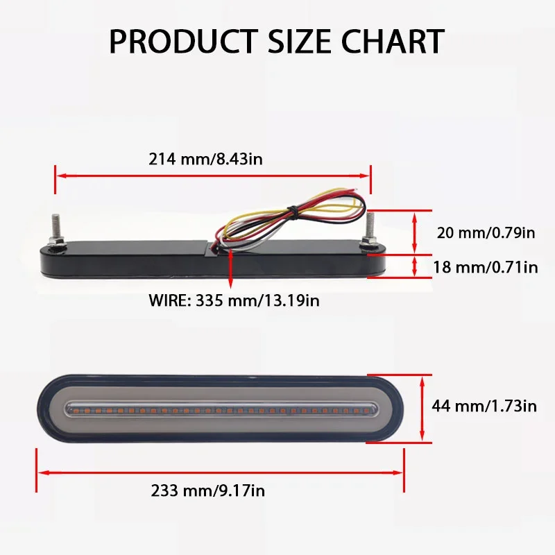 LED Tail Lights Waterproof LED Trailer Truck Brake Light 3 in1 Neon Halo Ring Tail Brake Stop Turn Light Sequential Flowing Signal Lamp 2x
