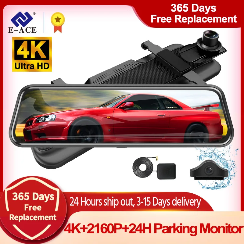 E-ACE-A37P-Car-DVR-Mirror-10-Inch-Dash-Cam-4K-Video-Recorder-Super ...