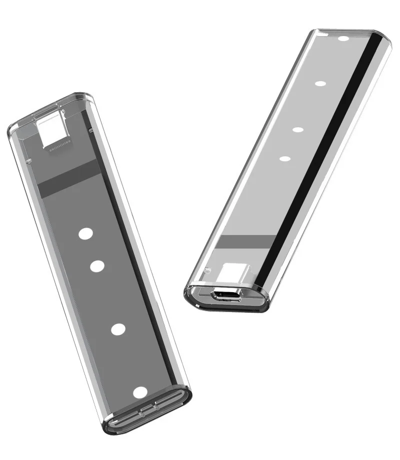 M.2 NVME SATA 듀얼 프로토콜 SSD 인클로저 USB 타입 C 투명 외장 하드 디스크 케이스 PCIe NGFF M.2 SSD 어댑터 박스