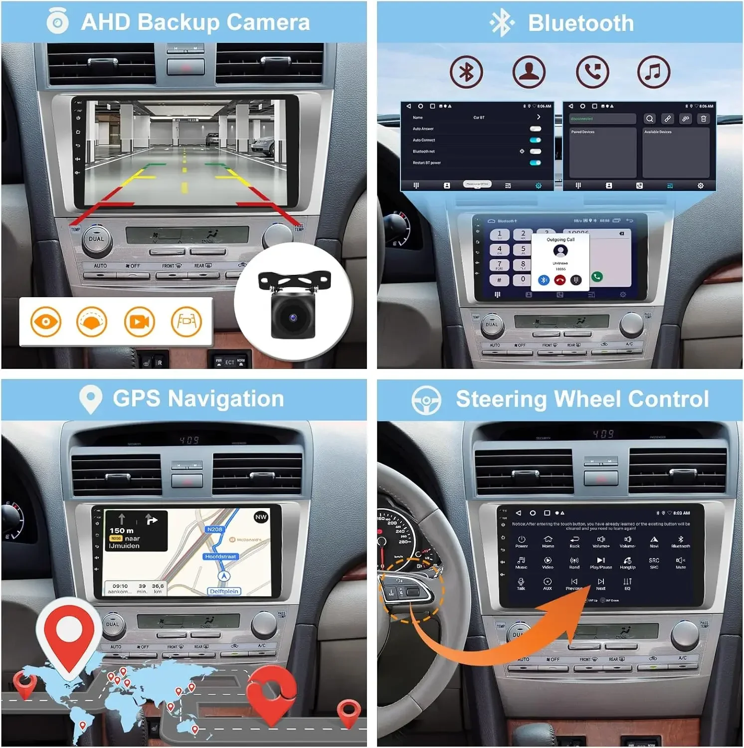 Android 13 Car Music Player with Bluetooth Navigation for Cars