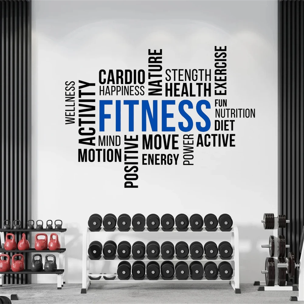 

Fitness Motivational Home Gym Fitness Wall Decals Vinyl Stickers Words Gym Room Home Décor Murals Removable Wallpaper HJ1638