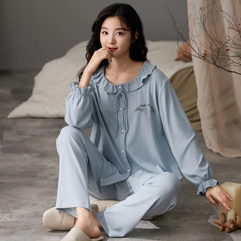 Long Sleeve Pajamas Sets For Women Autumn Satin Sleepwear Pyjamas Nightwear Set Young Girl Pijama Set femme homewear - Image 3