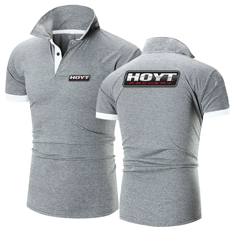 

Hoyt Archery 2023 Men New Spring And Summer Stritching Shorts Sleeve Business Clothes Luxury Tee Shirt Brand Polos Shirt T-shirt