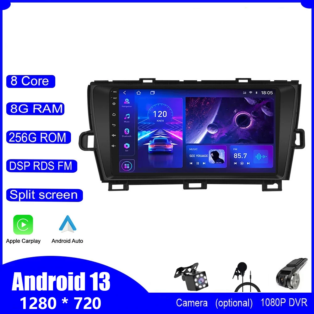 

Android 13.0 radio For Toyota Prius 3 2009 2010 2011 - 2015 Car Radio Multimedia Video Player GPS Navi Stereo Carplay DSP