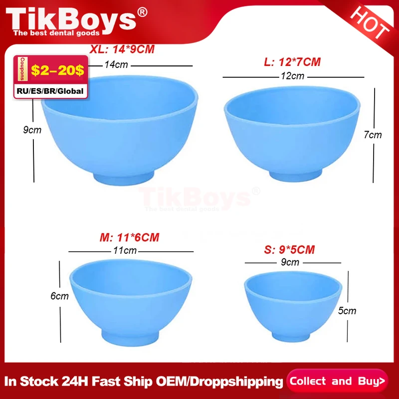 

S/M/L/XL Dental Lab Mixing Bowl Alginate Plaster Material Mixing Bowl Nonstick Oral Hygiene Teeth Whitening Tool Flexible Rubber