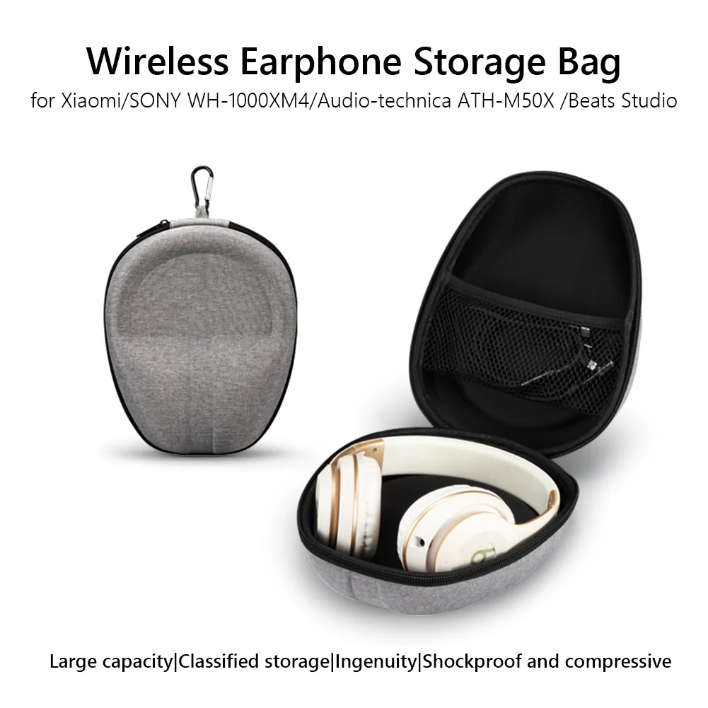 Universal Headphone Bag For SONY WH-CH720N WH-CH520 WH-1000XM4/Audio-technica ATH-M50X Wireless Headset Case Carrying Bags