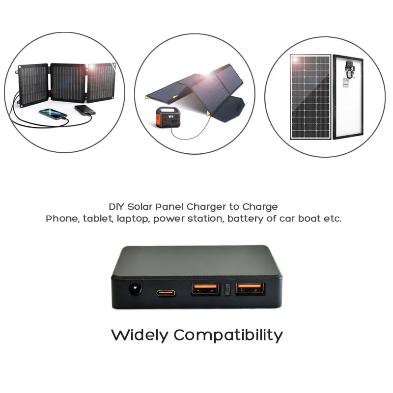 Solar Controller Regulator Voltage Stabilizer Inverter QC 2.0 3.0 Quick Charge Type-C PD DC Output DIY Foldable