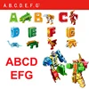 26 GUDI English Letter Learn A-Z Alphabet Transformation Robot Dinosaur Deformation Animal Action Figures  Building Block Toys 5