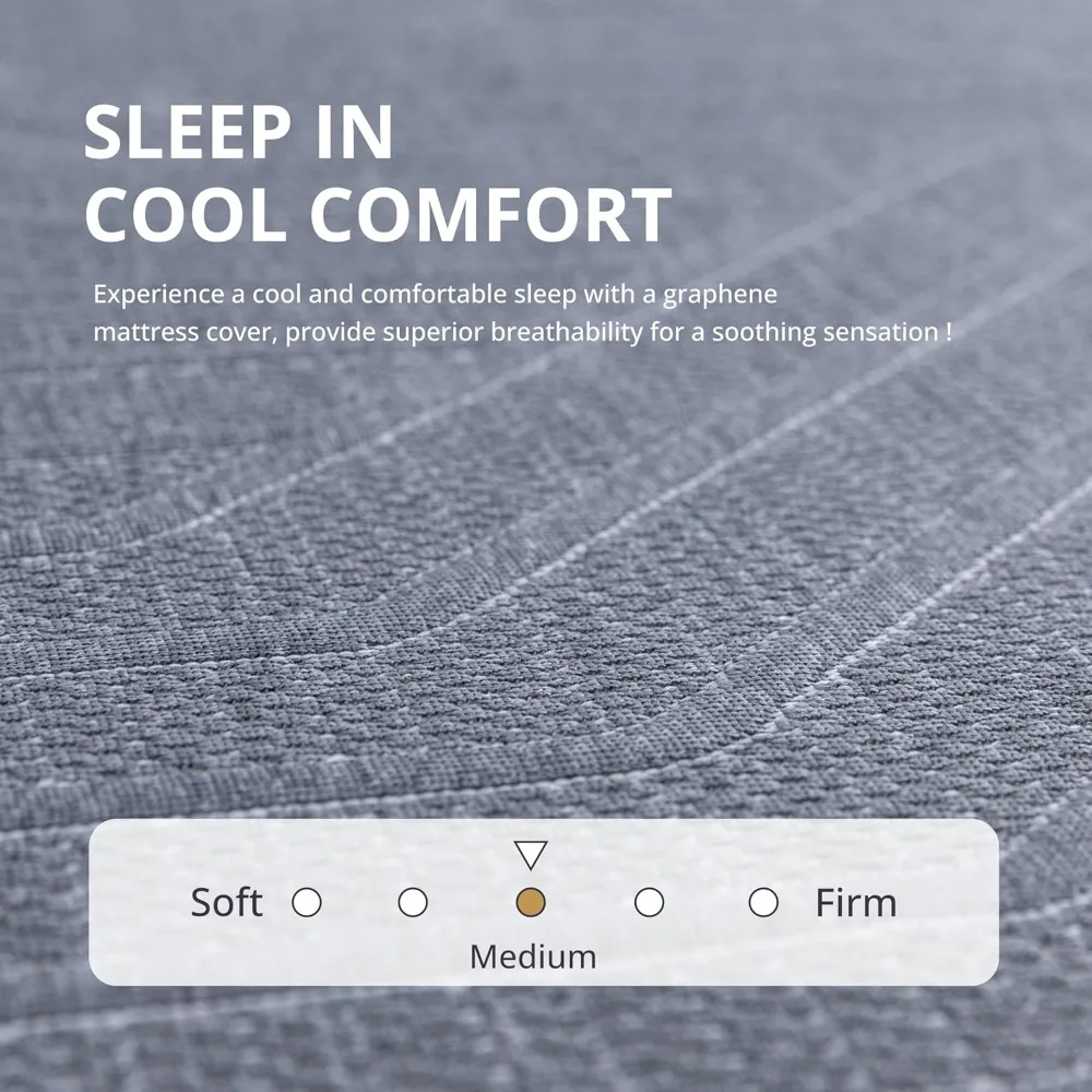 Queen Mattress, Cooling Copper Gel, CertiPUR-US Certified, Therapeutic Medium Fiberglass Free, 12 Inch Memory Foam Mattress
