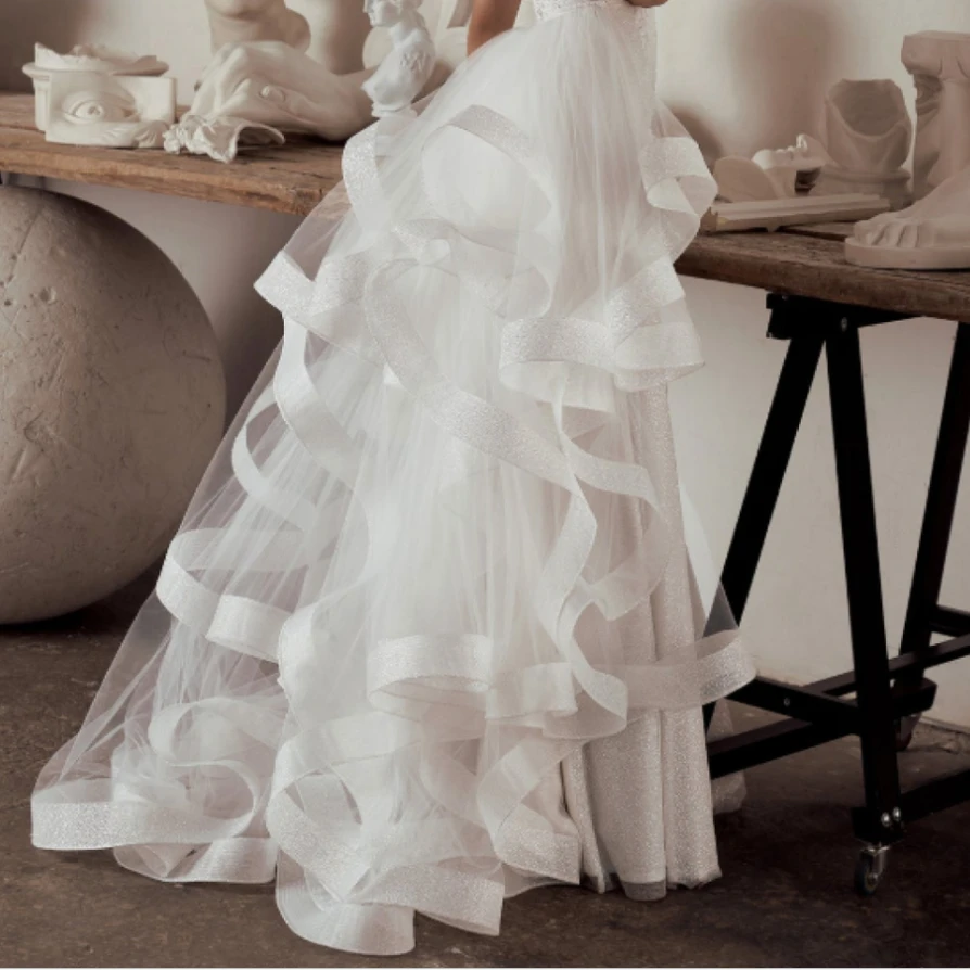 

Tiered Tulle Detachable Skirt Removable Train for Dresses Wedding Bridal Overskirt custom size