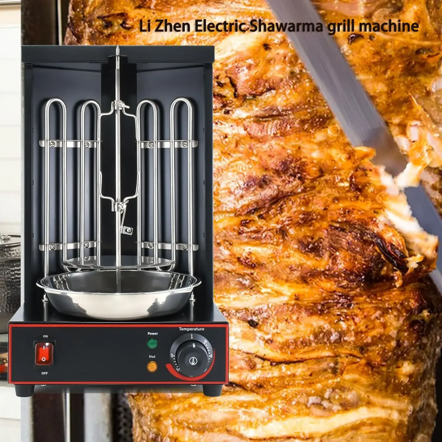 Rotisserie Shawarma Broiler Kebab Grill Machine Rotating Grill With Temperature Chime,(Patented Product) 5