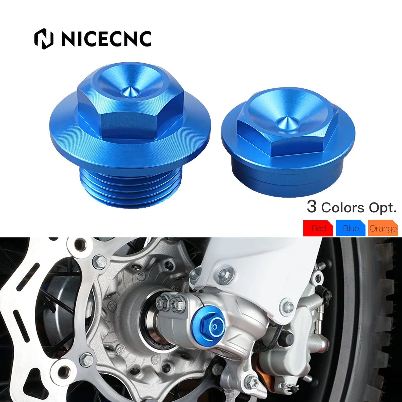 

NiceCNC For Husqvarna TE300 TE FE TC FC TX FX 125 250 300 350 400 450 501 2016-2023 M20XP1.5 Front Axle Shaft Lock Nut Screw