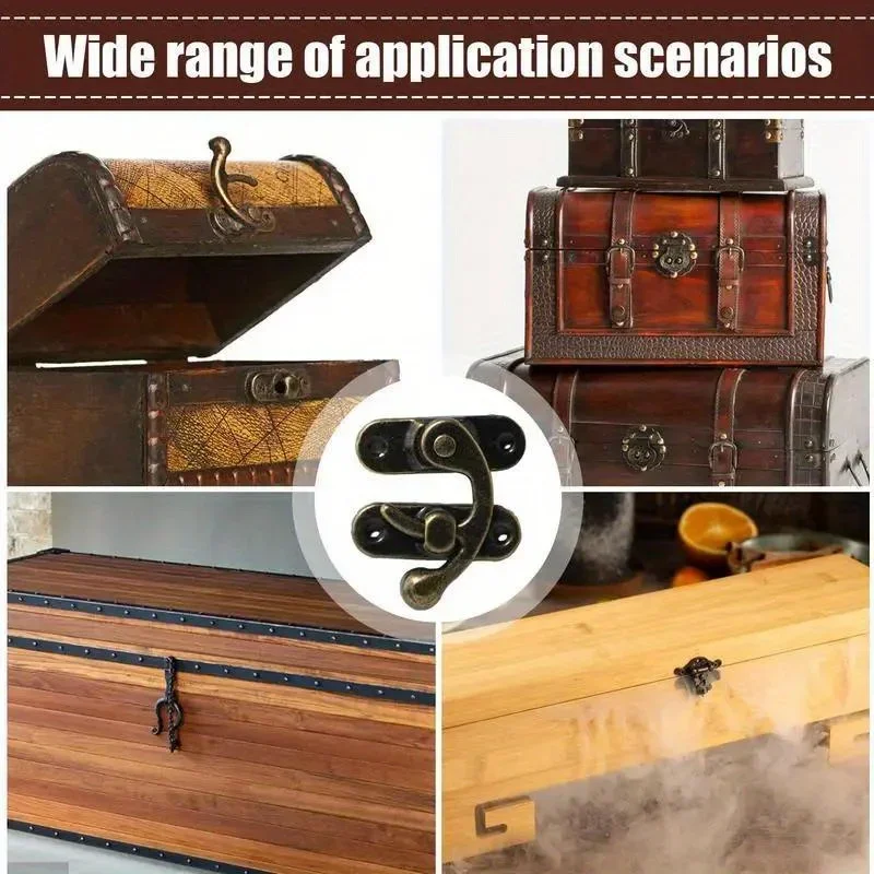 Toggle Latches Wooden Box Toggle Latch Hasp Hook Lock Closure for Jewelry Chest Gift Wine Case Leather Bag Handbag Suitcase with Screw 12pcs