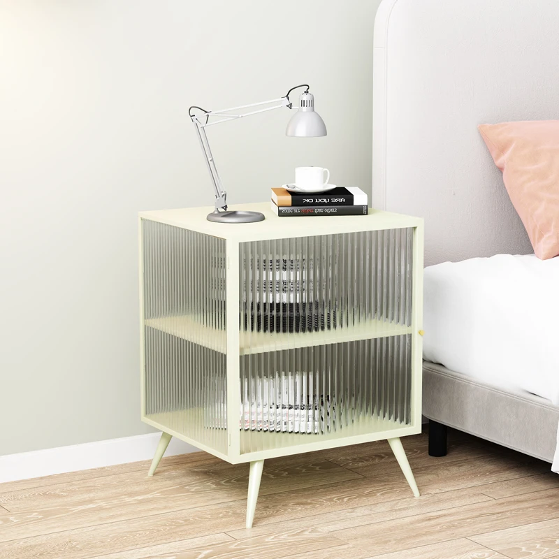 Metal Glass Nightstands, Creative Lockers, Modern Bedside Table, Storage Cabinet, Living Room Side Table,Furniture, Customized