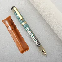 1pc Luxury Metal Round Ballpoint Pen | Retractable Stainless Steel Painted Ballpoint Pen, Elegant Signature Pen | Gift Choice 2