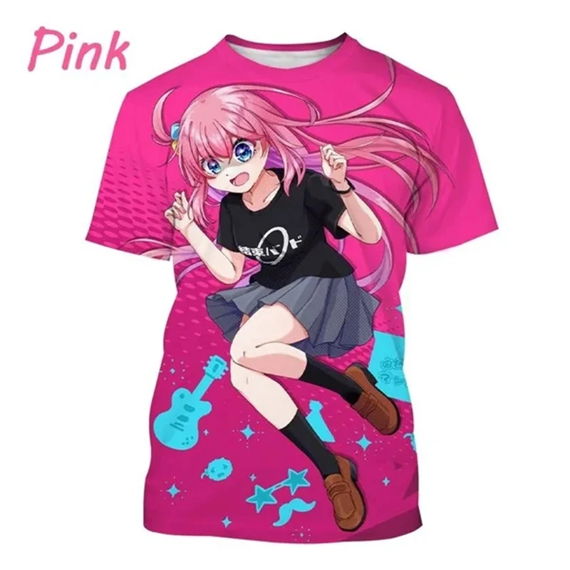

Bocchi The Rock! New Rock Anime 3d Graphic T Shirts Fashion Harajuku Style Kawaii Character Pattern Short-sleeved T Shirt Tops