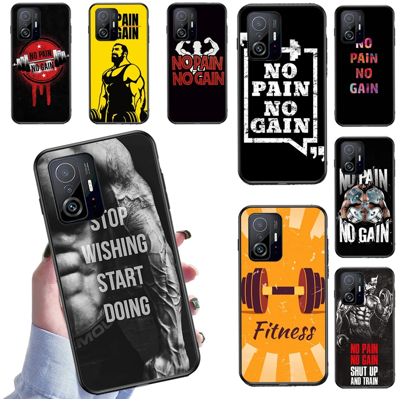 Nessun Dolore Nessun Guadagno Palestra Fitness Per Poco X3 Pro F3 M3 M4 X3 Gt Custodia Per Telefono Per Xiaomi 11T Pro 10T 9T Mi 11 Lite Ultra Cover