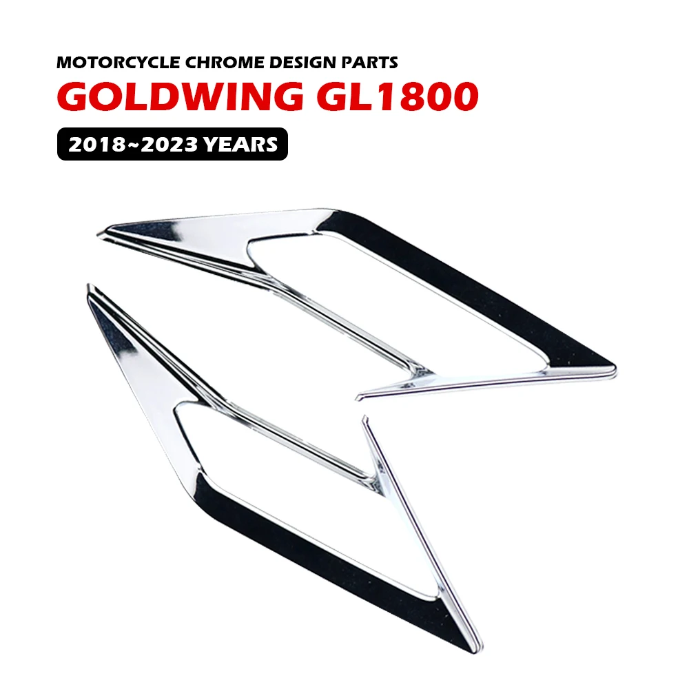 

Золотые Крылья GL1800, мотоциклетные Декоративные Чехлы с обеих сторон переднего крыла для HONDA 2018 ~ 2023, Универсальный хромированный дизайн