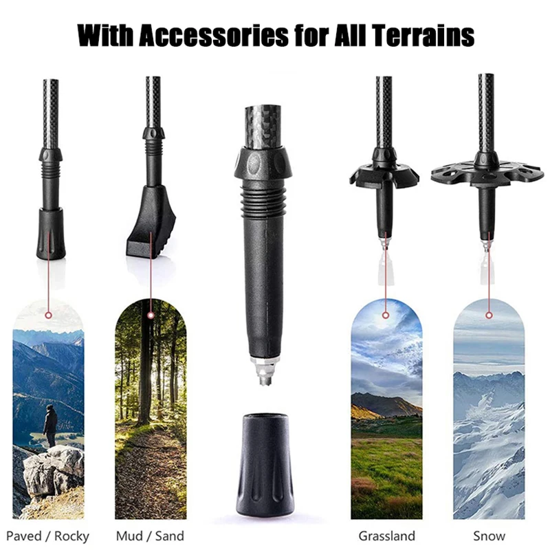 Trekking Pole Walking Stick Trekking Poles Naturehike 2pcs Trekking Pole Carbon Fiber Telescopic Walking Sticks Tent Foyer Poles Carbon Climbing Stick Hiking Supplies