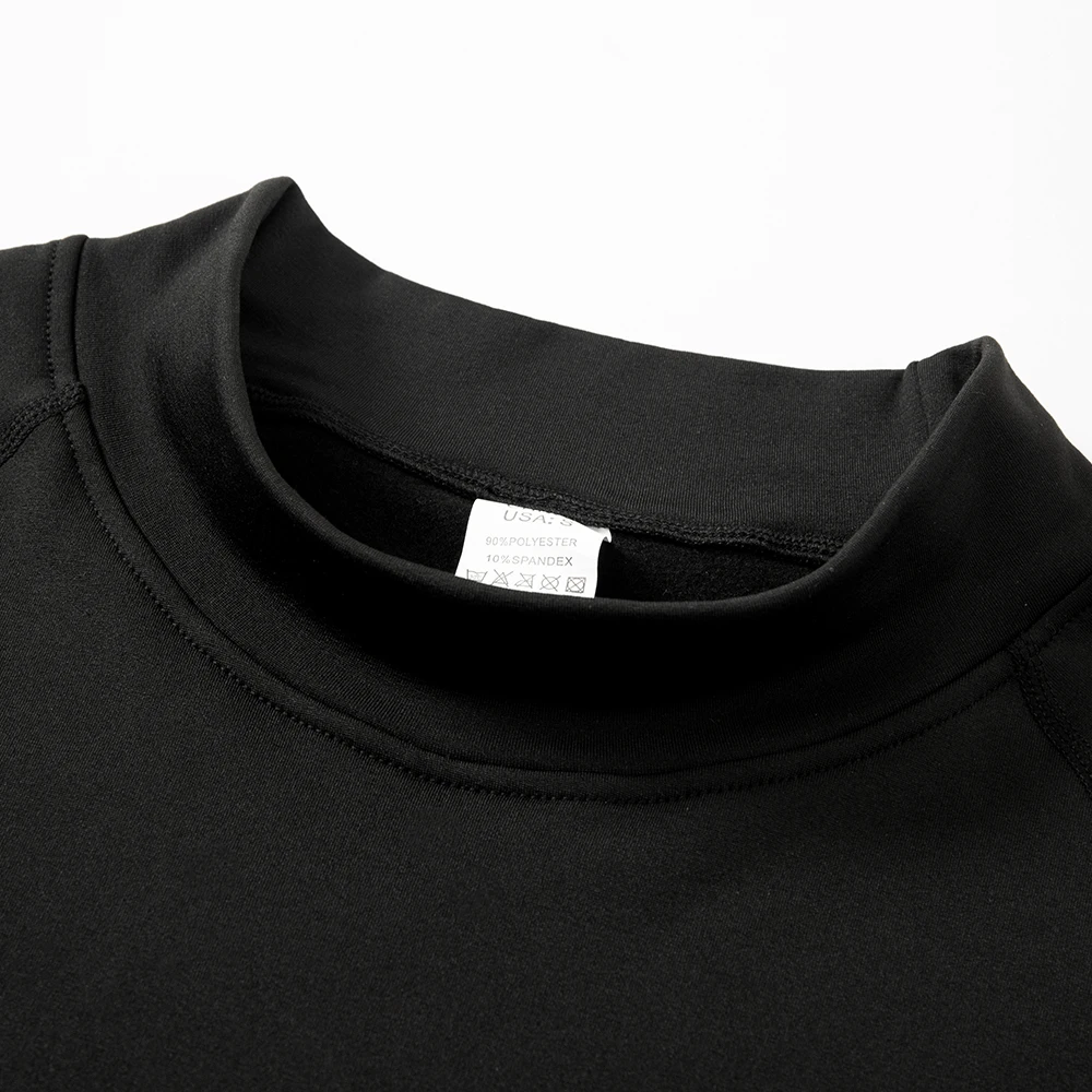 Winter T-shirt Für Männer Schnell Fleece Warme Lauf Shirt Langarm Kompression Top Gym T Hemd Männer Fitness Engen Rashgard – Detail 7