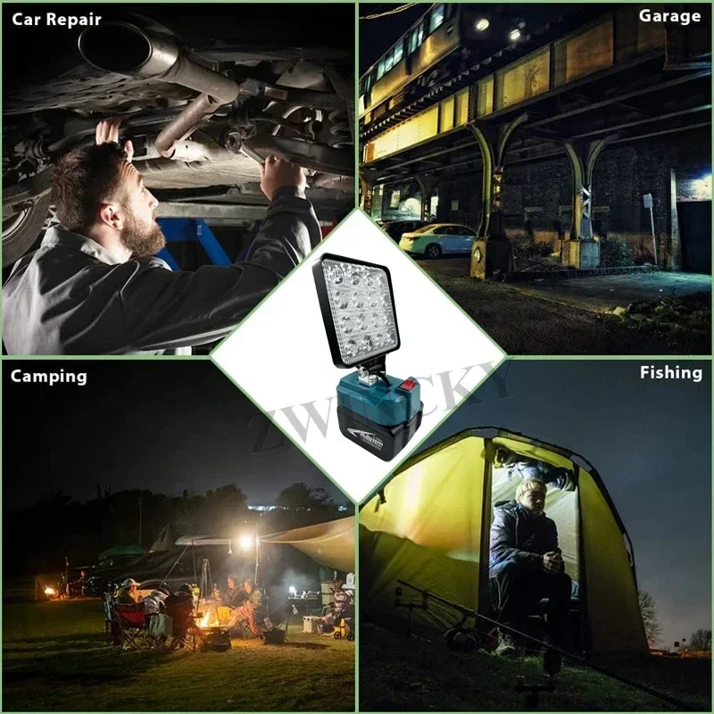 LED Work Light Makita Dewalt Milwaukee Battery Portable Spotlight Cordless Outdoor Fishing Handheld Emergency Lamp led flashlight led work light work light