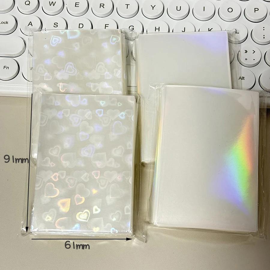 SKYSONIC 50pcs Kpop Card Sleeves 61x91mm Matte Laser Holder For Holo Postcards Top Load Films Photocard Game Cards Protector 2