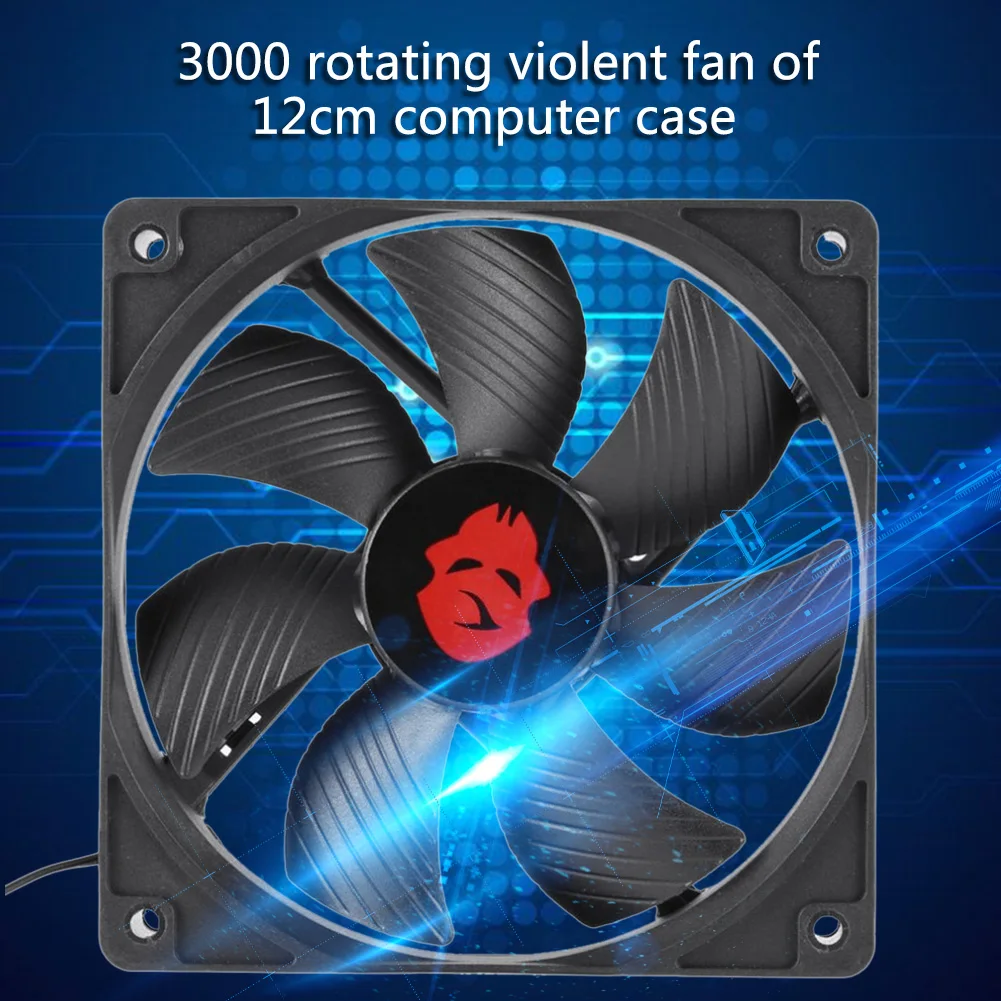 12cm High Speed Fan 4 Pin Desktop Chassis Fan 12V Large Air Volume Computer PC Case Radiator Cooler 1200RPM/3000RPM Cooling fan