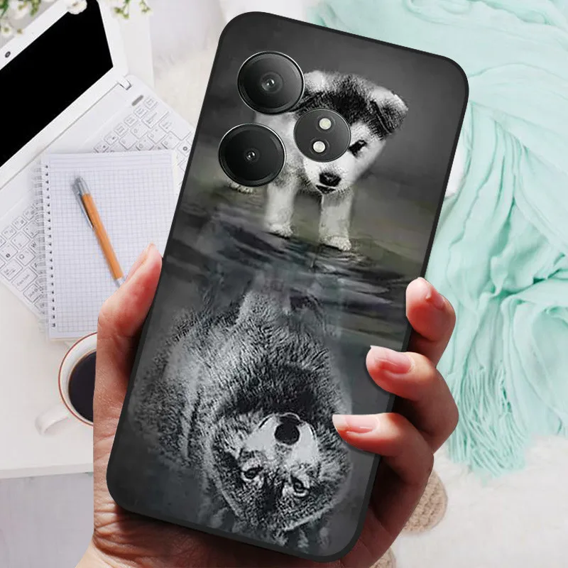 Black Lion & Wolf Silicone Soft Phone Case - Enhanced Protective Cover