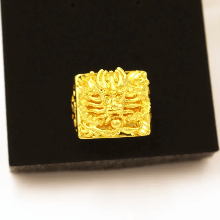 

Fashion 24K Color Adjustable 3D Dragon for Men Bro Father Party Luxury Rings Wedding Engagement Fine Jewelry Gifts