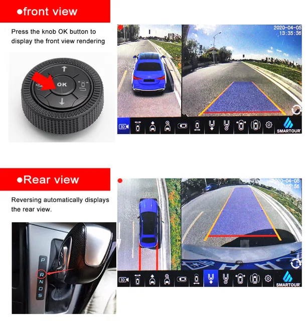 Trator Farm Truck Bird Eye Camera, Vista Panorâmica 3D, Lado traseiro,  Estacionamento dianteiro e traseiro, Assistência reversa, Kit Dash Cam, 360  Graus - AliExpress